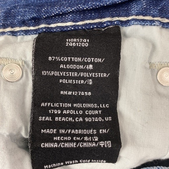 Affliction Men's Blue Denim Blake Jeans 31 - Picture 10 of 12
